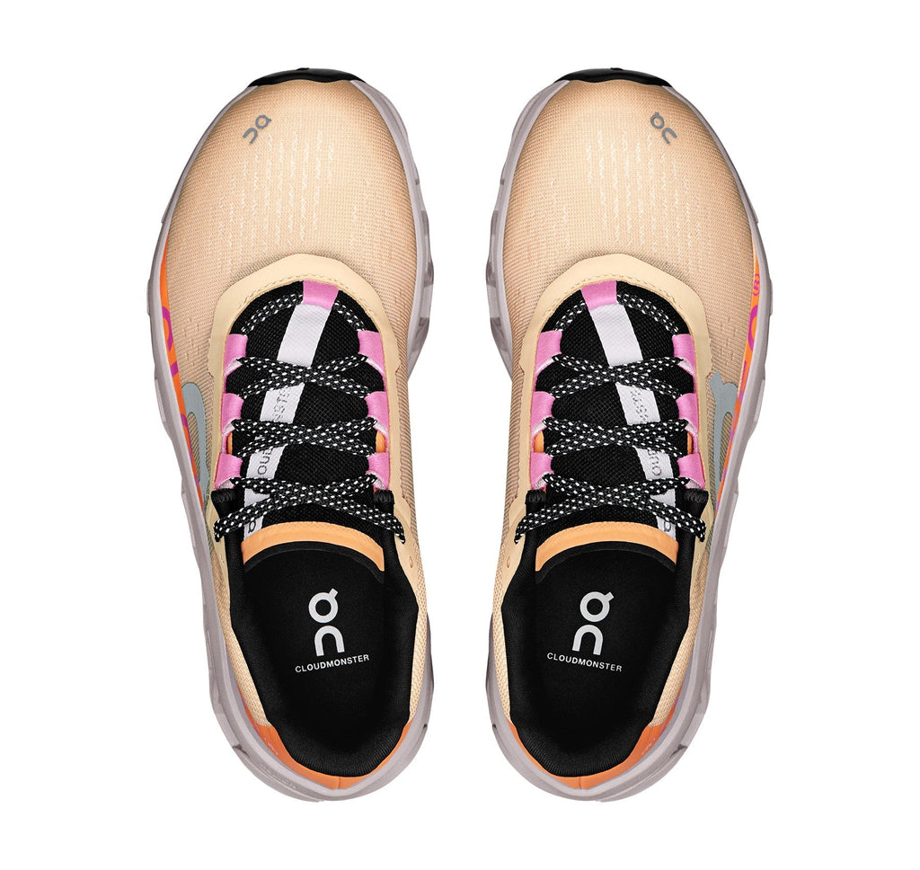 On Women's Cloudmonster Orange/Grey Running Shoes