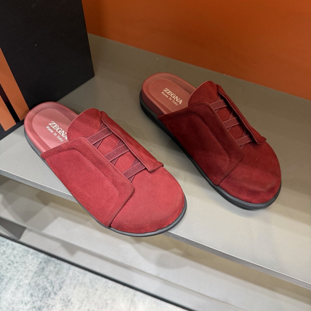 ZEGNA Cutout Slide Sandals — front