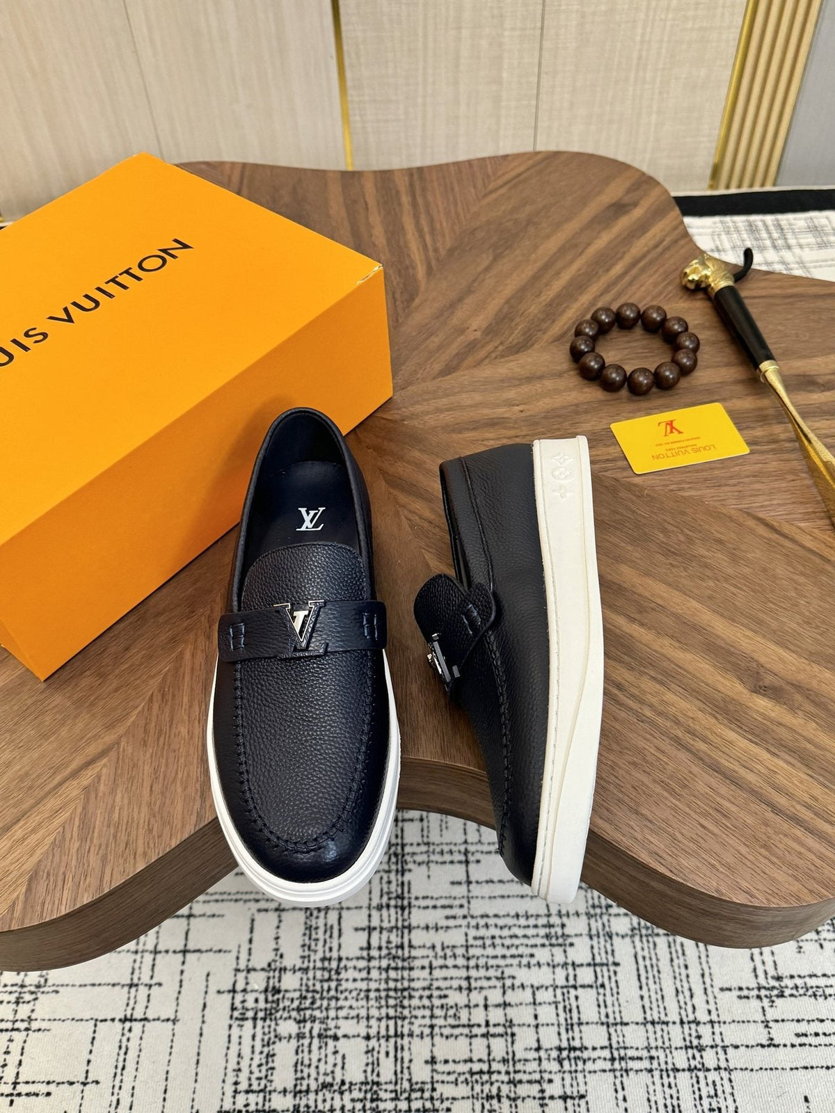 Louis Vuitton Logo Strap Slip-On Shoes — front
