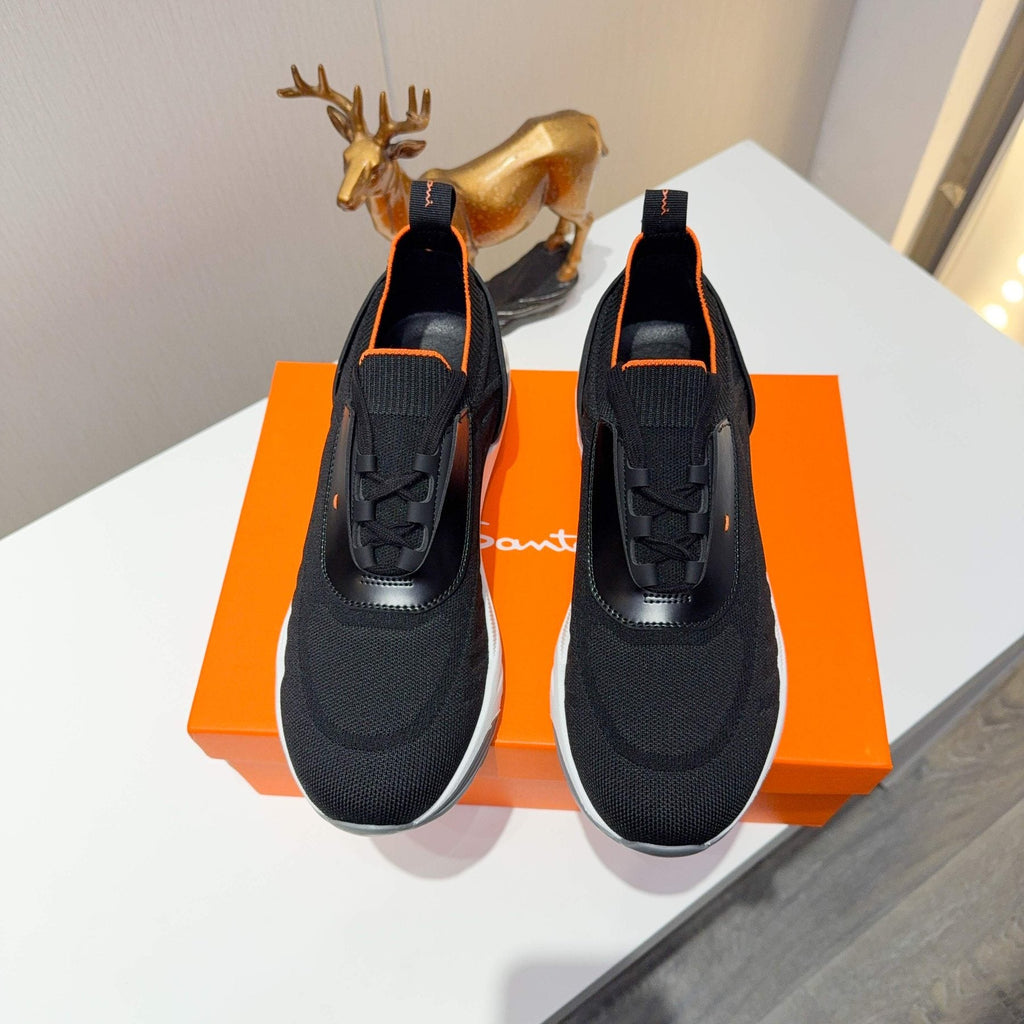 Santoni Men's Knit Lace-Up Sneakers — front